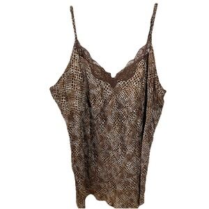 Sexy Sensual Cacique Vintage Baby Doll Snake Skin  Chemise Size 22/24 Silk Rare